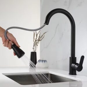 DR-01002 Grifo Para Lavaplatos Extraible De Lujo NEGRO o PLATEADO