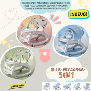 DR-04001 Silla Mecedora para Bebe Multifuncional 5 en 1 Top